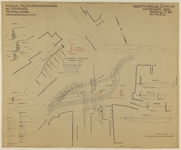 217411 Plattegrond met dwarsprofielen van de Tolsteegbrug en de Tolsteegbasculebrug en omgeving te Utrecht, met ...